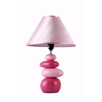 Shades Of Pink Ceramic Stone Table Lamp - "LT3051-PNK"