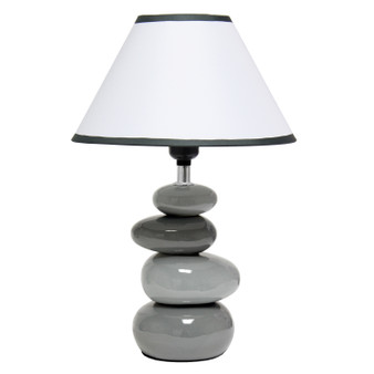 Shades Of Gray Ceramic Stone Table Lamp - "LT3052-GRY"