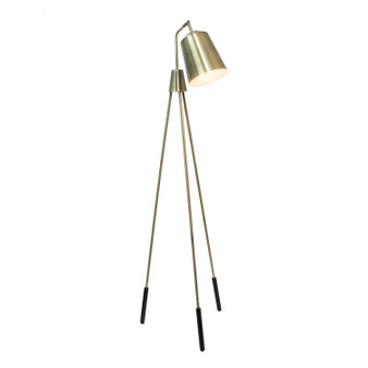 Lalia Home Industrial 1 Light Tripod Floor Lamp With Interior White Spotlight, Antique Brass "LHF-5016-AB"