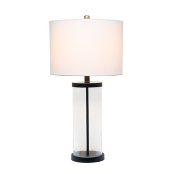 Lalia Home Entrapped Glass Table Lamp With White Fabric Shade "LHT-5009-BK"