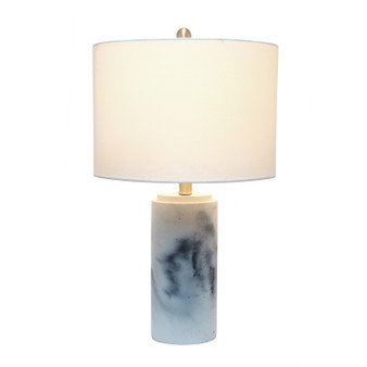Lalia Home Marbleized Table Lamp With White Fabric Shade, White "LHT-5012-WH"