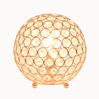 Elegant Designs Elipse 8 Inch Crystal Ball Sequin Table Lamp, Rose Gold "LT1026-RGD"