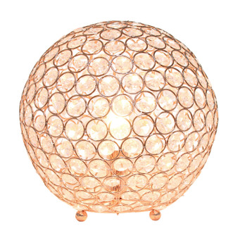 Elegant Designs Elipse 10 Inch Crystal Ball Sequin Table Lamp, Rose Gold "LT1067-RGD"