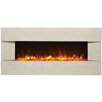 39.38" Fireplace W/Tuscan Cream Honed Concrete Surround "BLT-IN-5124-MODERNO-TUSCANCREAM"