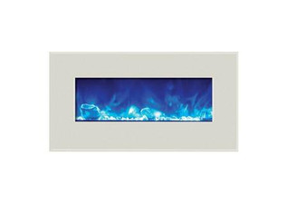 34" Electric Fireplace With White Glass Surround "WM-BI-34-4423-WHTGLS"
