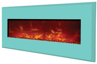 58" Electric Fireplace-Coastal Blue Steel Surround "WM-BI-58-6421-COASTALBLUE"