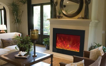 39" Zero Clearance Fireplace With Black Glass Surround "ZECL-39-4134"