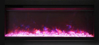 50" Clean Face Electric Built-In With Log And Glass, Black Steel Surround "SYM-50"