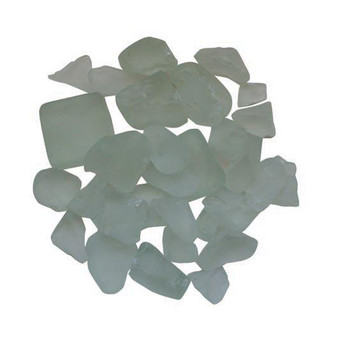 Approx. 5 Lbs Of Frosted Fireglass - 1 Sq. Ft. Of Media Coverage 'White' "AMSF-GLASS-07"