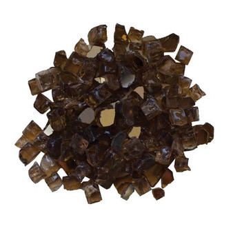 Approx. 5 Lbs Of 1/2" Reflective Fireglass - 1 Sq. Ft. Of Media Coverage 'Light Brown' "AMSF-GLASS-02"