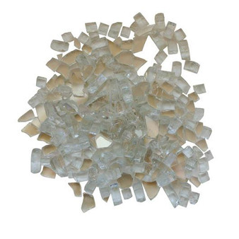 Approx. 5 Lbs Of 1/4" Reflective Fireglass - 1 Sq. Ft. Of Media Coverage 'Clear' "AMSF-GLASS-01"
