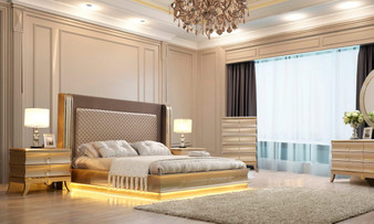 Homey Design HD-925-BSET5-EK Victorian Eastern King 5 Piece Bedroom Set