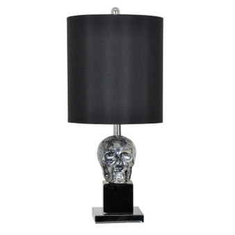 Gothic Skull Table Lamp (Pack Of 2) Black Shade Bedside "CVAVP470"