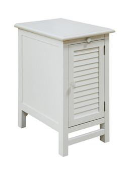 Cape May Cottage White Shutter Door And 1 Pull Shelf Chairside Table "CVFZR1738"