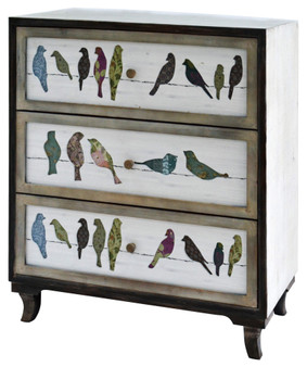 Birds On A Wire 3 Drawer Painted Chest "CVFZR1921"