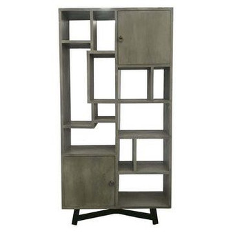 Bengal Manor Grey Acacia Wood 2 Door Offset Large Etagere "CVFNR543"