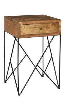 Bengal Manor Light Acacia Wood And Metal 1 Drawer Accent Table "CVFNR721"