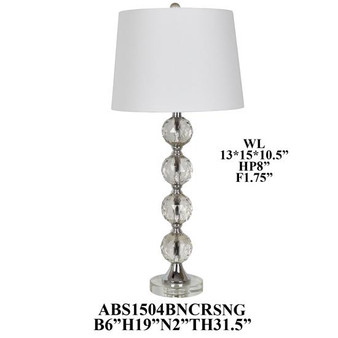 31.5" Crystal Table Lamp "ABS1504BNCRSNG"