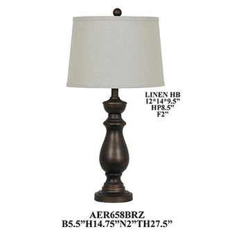 27.5"Th Metaltable Lamp "AER658BRZSNG"