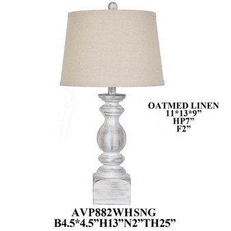 25" Poly Table Lamp "AVP882WHSNG"