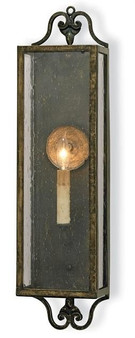 And Company Bronze Wolverton Glass Panel Wall Sconce "5030"