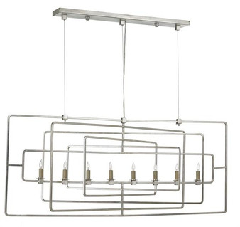 And Company Rectangular Silver Metro Chandelier "9836"