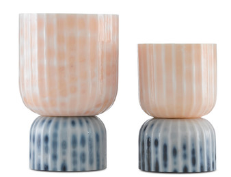 Palazzo Milky Glass Vases Set Of 2 "1200-0375"