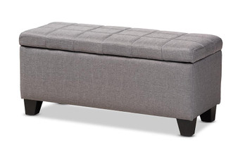 Fera Modern And Contemporary Gray Fabric Upholstered Storage Ottoman WS-2005-P-Grey-OTTO By Baxton Studio
