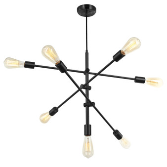 7 Light Pendant Black Finish "817P-BK"