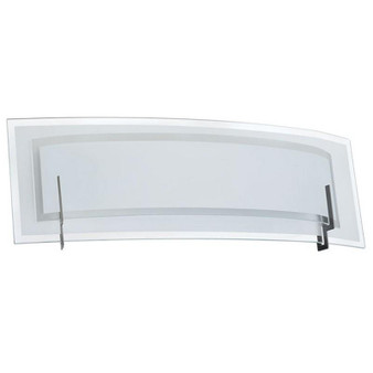 2 Light Vanity, Satin Chrome, Clear Frosted Glass With Frosted Bottom Diffuser "V034-2W-SC"
