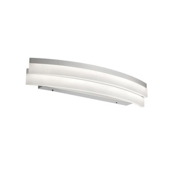 Curved Led Vanity Fixture, Silver/Polished Chrome, Frosted White Diffuser "KEP-26CW-SV"
