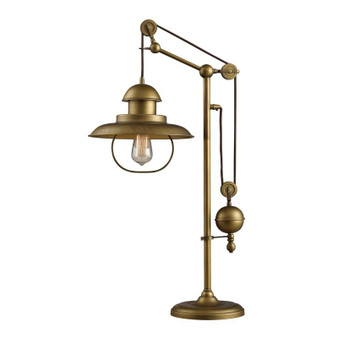 Farmhouse Table Lamp In Antique Bronze W/ Metal Shade "D2252"