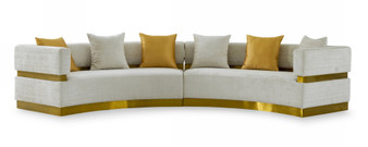 Divani Casa Kiva - Glam Beige And Gold Fabric Sectional Sofa VGODZW-9114