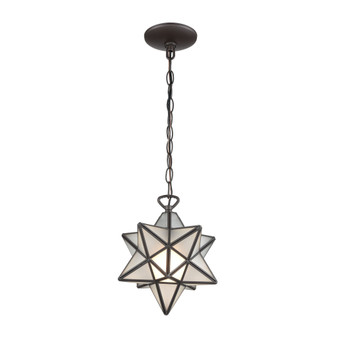 Moravian Star Pendant In Oil Rubbed Bronze With Frosted Glass "1145-015"