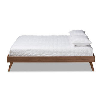 Lissette Mid-Century Modern Walnut Brown Finished Wood Queen Size Platform Bed Frame MG9704-Ash Walnut-Bed Frame-Queen By Baxton Studio