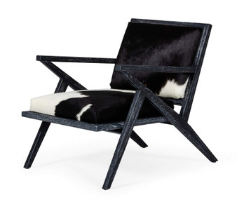 Modrest Hallam - Glam Black And White Cowhide Accent Chair VGODZW-956