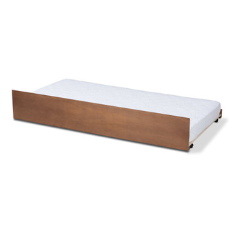 Toveli Modern And Contemporary Ash Walnut Finished Twin Size Trundle Bed MG-0015-Ash Walnut-Trundle By Baxton Studio