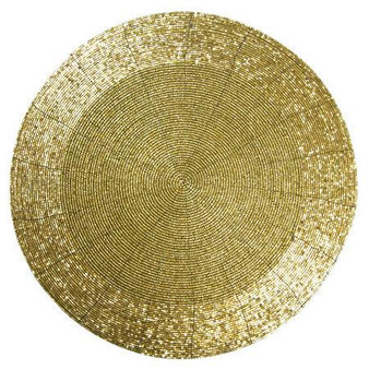 Gold Beaded Charger, Pack Of 4 "12741"