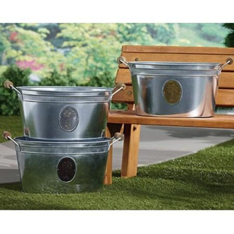 Palm Tub With Brass Assorted 3 (Pack Of 6) "13389"