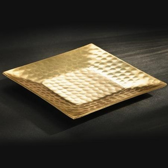 Gilded Square Hammered Plate Small, Pack Of 12 "13951"