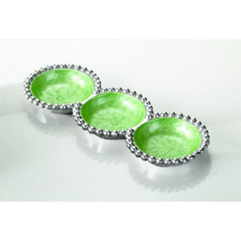 3-Section Green Tray, Pack Of 2 "14068"