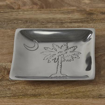 Aluminum Moon & Palm Tree Square Plate, Pack Of 6 "15174"