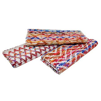Multi Colour Jute Rugs Assorted 3, Pack Of 6 "15485"