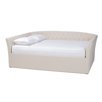 Delora Modern And Contemporary Beige Fabric Upholstered Queen Size Daybed CF9044-B-Beige-Daybed-Q By Baxton Studio