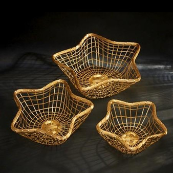 Gilded Star Basket (Set Of 3) - (Pack Of 3) "2273"