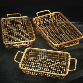 Gilded Rectangle Basket (Pack Of 3) "13970"