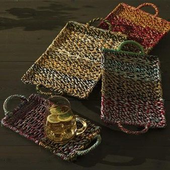 Colored Jute Tray (Set Of 3) - (Pack Of 2) "13861"