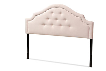 Cora Modern And Contemporary Light Pink Velvet Fabric Upholstered King Size Headboard BBT6564-Light Pink-HB-King By Baxton Studio