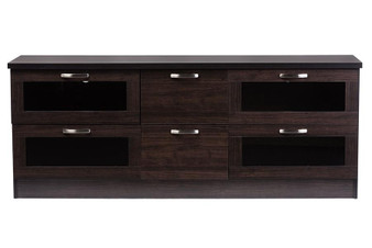 Adelino 63" Tv Cabinet With 4 Glass Doors And 2-Drawers TV834133-Wenge By Baxton Studio