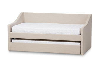 Barnstorm Beige Fabric Daybed With Guest Trundle Bed CF8755-Beige-Day Bed By Baxton Studio